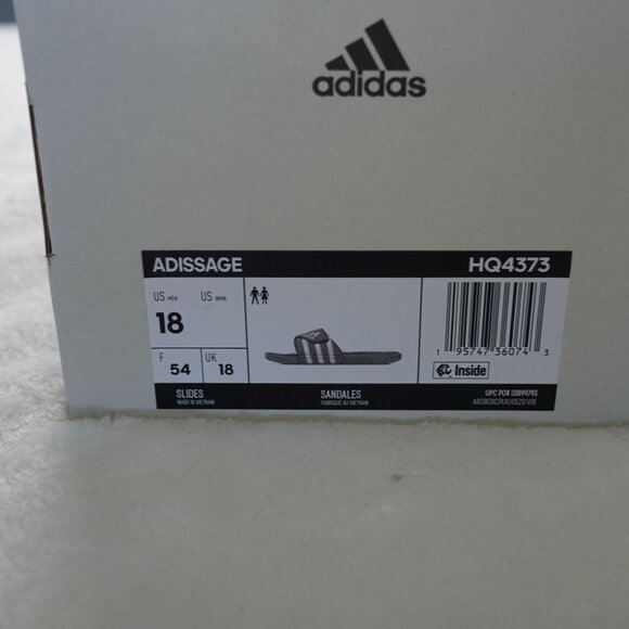Adidas Adissage Slides Men’s Size 18 Gray White Massage Sandals New in Box‎ - Picture 2 of 7